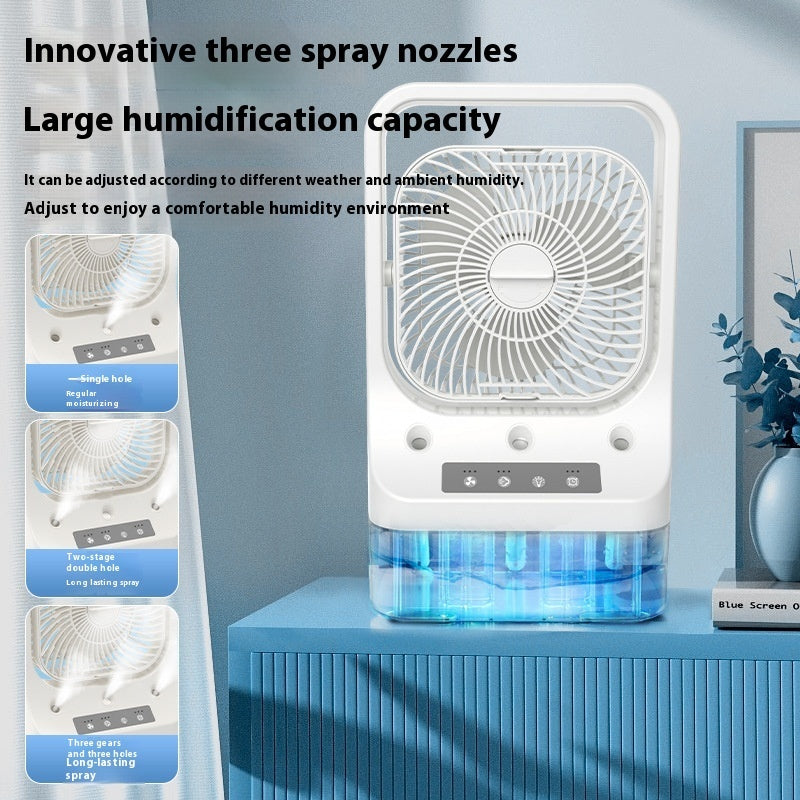 Household Cooling Fan Usb Rechargeable Head Adjustable Air Cooling Water Cooled Air Conditioning Tank Low Noise Air Cooler Fans